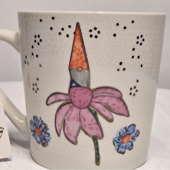 Set of Seeds & Sunshine Mug Gnome Floral Ceramic Pink & Cream Large Cup Coffee - Picture 8 of 10